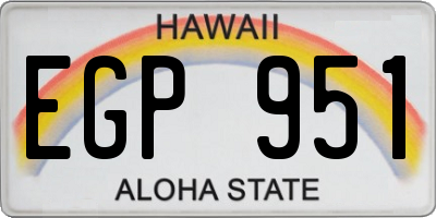 HI license plate EGP951