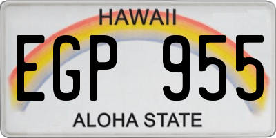 HI license plate EGP955