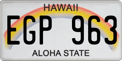 HI license plate EGP963