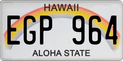 HI license plate EGP964
