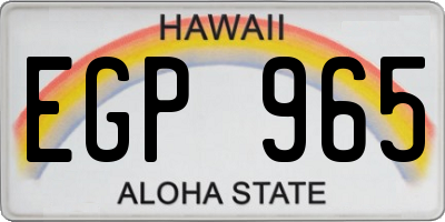 HI license plate EGP965