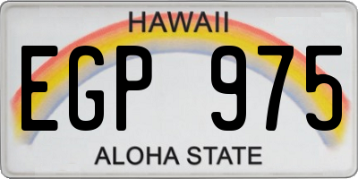 HI license plate EGP975