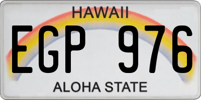 HI license plate EGP976