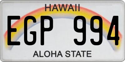 HI license plate EGP994