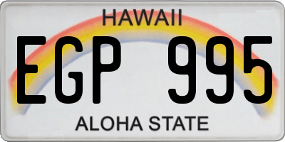 HI license plate EGP995