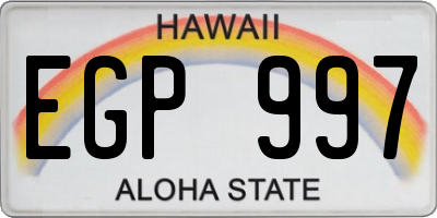 HI license plate EGP997