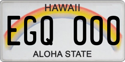 HI license plate EGQ000