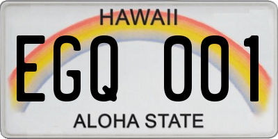 HI license plate EGQ001