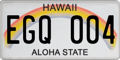 HI license plate EGQ004