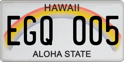 HI license plate EGQ005