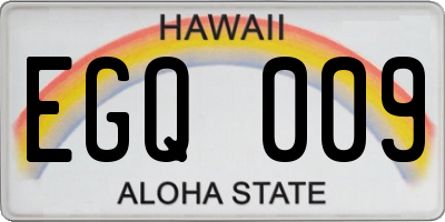 HI license plate EGQ009