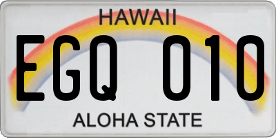 HI license plate EGQ010