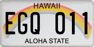 HI license plate EGQ011