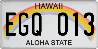 HI license plate EGQ013