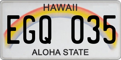 HI license plate EGQ035