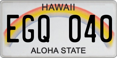 HI license plate EGQ040