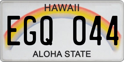 HI license plate EGQ044