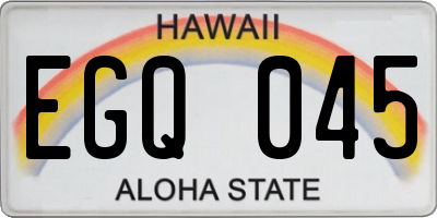 HI license plate EGQ045