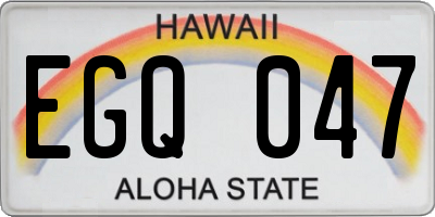 HI license plate EGQ047
