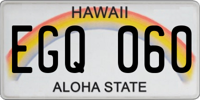 HI license plate EGQ060