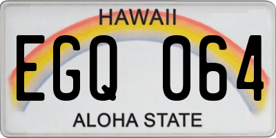 HI license plate EGQ064