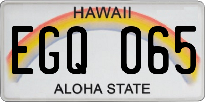 HI license plate EGQ065