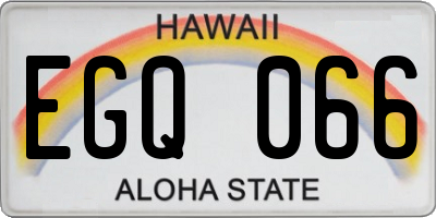 HI license plate EGQ066