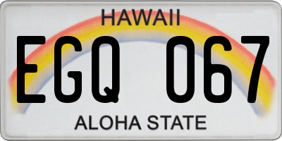 HI license plate EGQ067