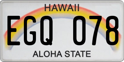 HI license plate EGQ078