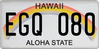 HI license plate EGQ080