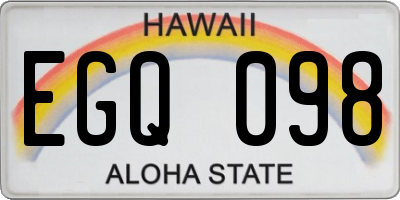 HI license plate EGQ098