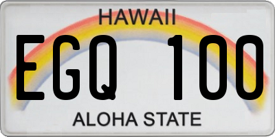 HI license plate EGQ100