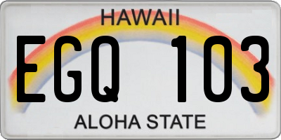 HI license plate EGQ103