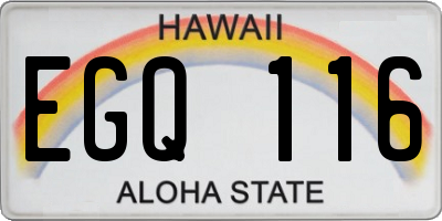 HI license plate EGQ116