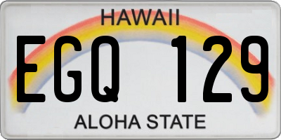 HI license plate EGQ129