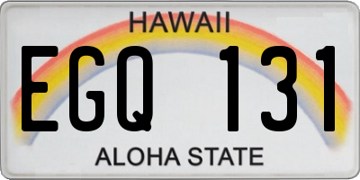 HI license plate EGQ131