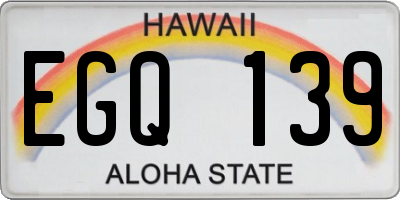 HI license plate EGQ139