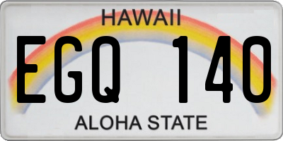 HI license plate EGQ140