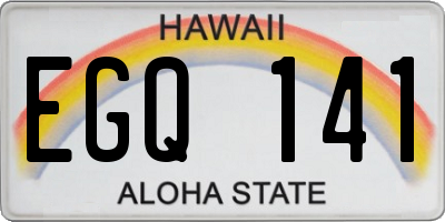 HI license plate EGQ141