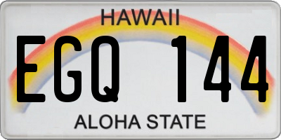 HI license plate EGQ144