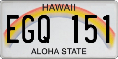 HI license plate EGQ151