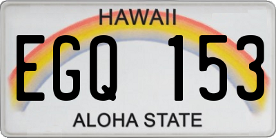 HI license plate EGQ153
