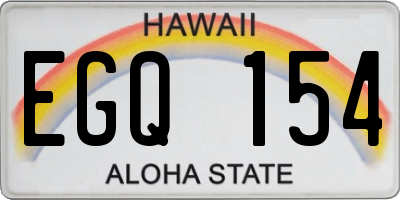 HI license plate EGQ154