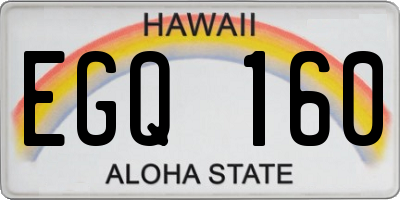 HI license plate EGQ160