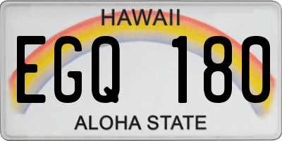 HI license plate EGQ180