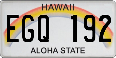 HI license plate EGQ192