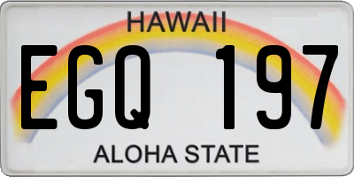 HI license plate EGQ197