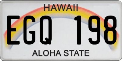 HI license plate EGQ198