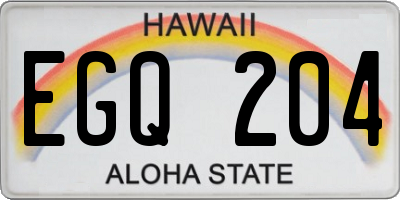 HI license plate EGQ204