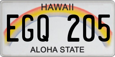 HI license plate EGQ205